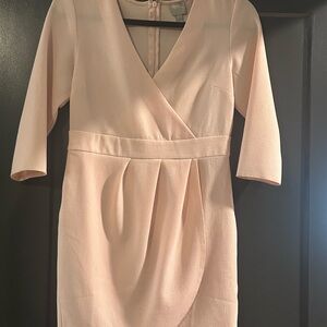 ASOS Pale Pink Faux-Wrap Sheath Dress